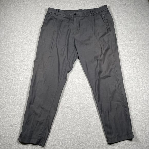 lululemon athletica Other - Lululemon Chino Pants Mens 38x29 Gray Slim Flat Front Tapered Pockets Logo Zip